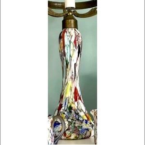 Murano Millefiori Lamp By Fratelli Toso RARE 19” Tall.